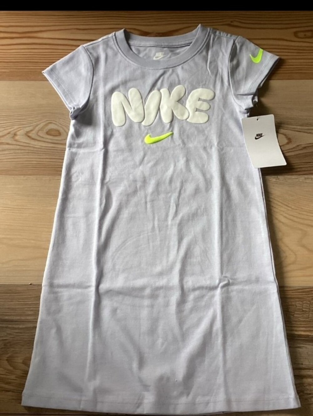 Nike Little Girls' Logo T-Shirt Dress with Neon Accents Size 6(NWT)